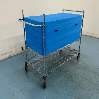 Foam Dry Ice Storage Chest w/ Wire Transport Cart image 0